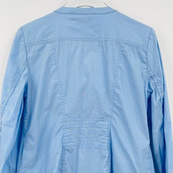 Chico's Size 0 Small Blue Long Sleeve Zip Up Lightweight Utility Jacket Casual - Picture 7 of 9